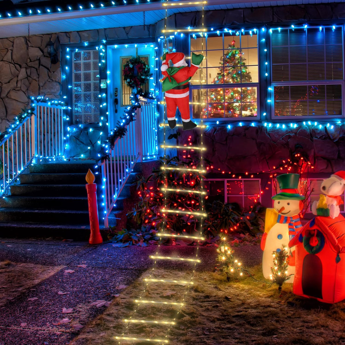 PAPA NOEL ESCALADOR LUCES DE ESCALERA NAVIDEÑA P