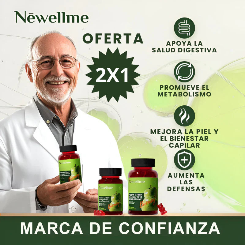SOLO HOY 2X1 NEWELLME ® Gomitas Vinagre de Manzana